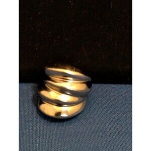 WOMEN'S SILVER STAINLESS STEEL WIDE BAND DOME FASHION RING SIZE 7
